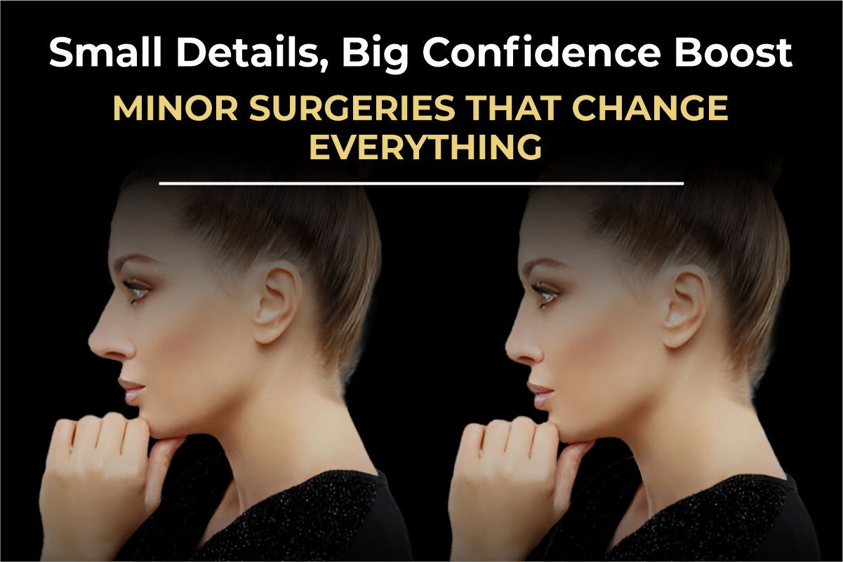 All images should be tagged as "Minor facial surgery results by Consultant Surgeon Dr. Salman Aesthetics."